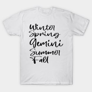 Gemini Season Zodiac Five Seasons T-Shirt